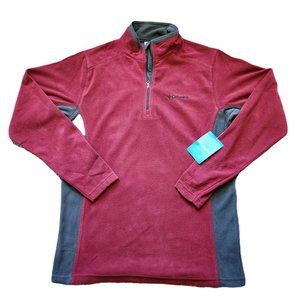 Columbia Sportswear Pine Ridge Half Zip Burgundy Fleece Pullover Men's Sizes